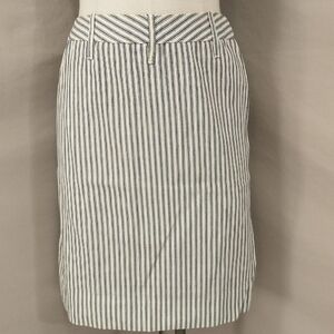 Vintage Pinstripe Ticking Cotton Skirt Pencil Shape Midi Belt Loops Measurements